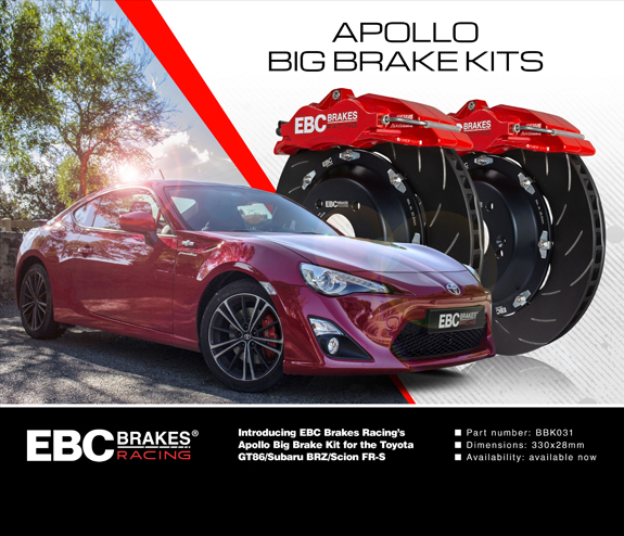 EBC BRAKES APOLLO BALANCED BIG BRAKES disponíveis para TOYOTA GT86 / SUBARU BRZ