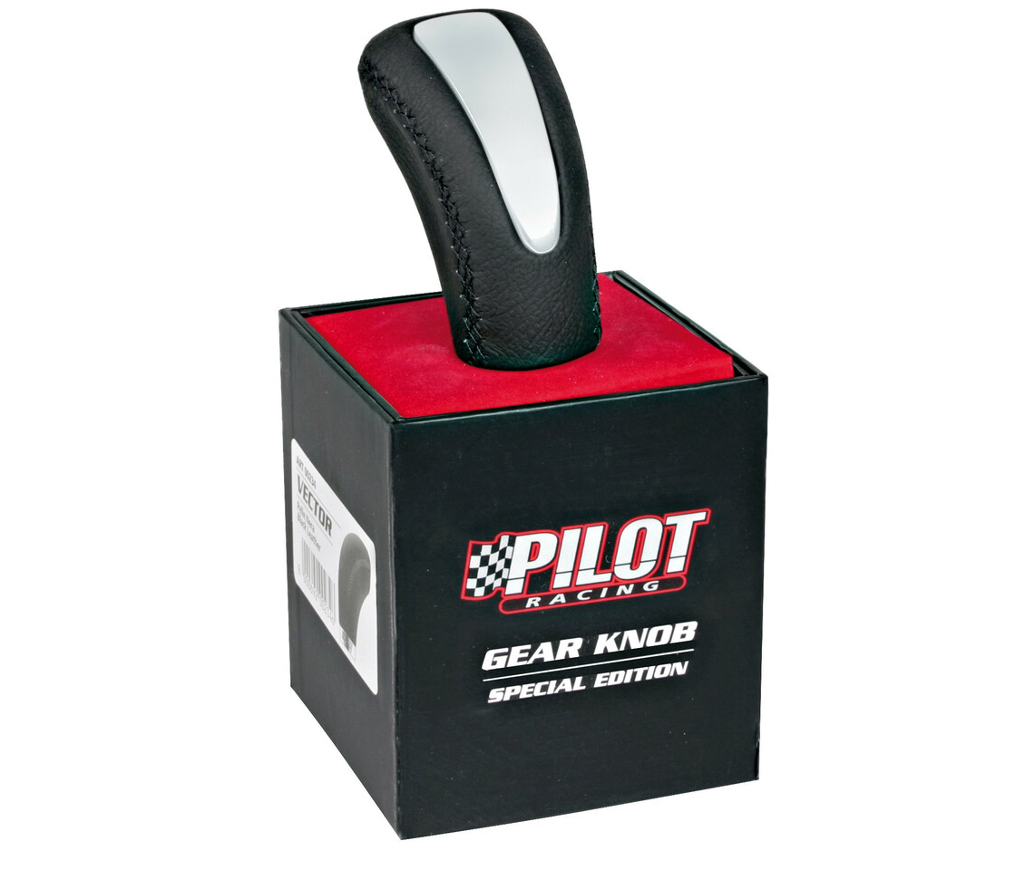 MANETE / ALAVANCA / MOCA VELOCIDADES UNIVERSAL PELE & ALUMÍNIO PRETA VECTOR