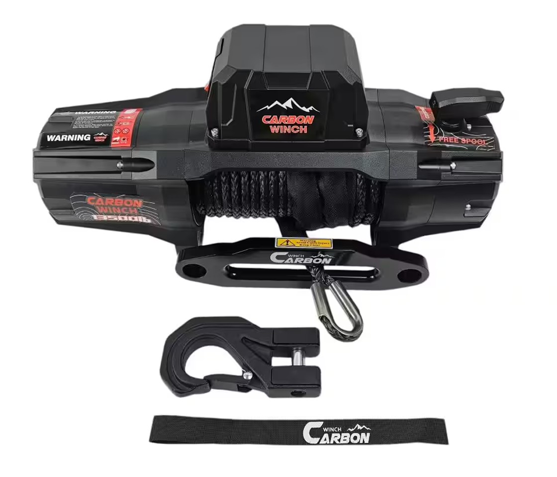 GUINCHO ELÉTRICO 4X4 CARBON WINCH 13500LB / 6126KG 12V CABO SINTÉTICO ZTI CARBONO