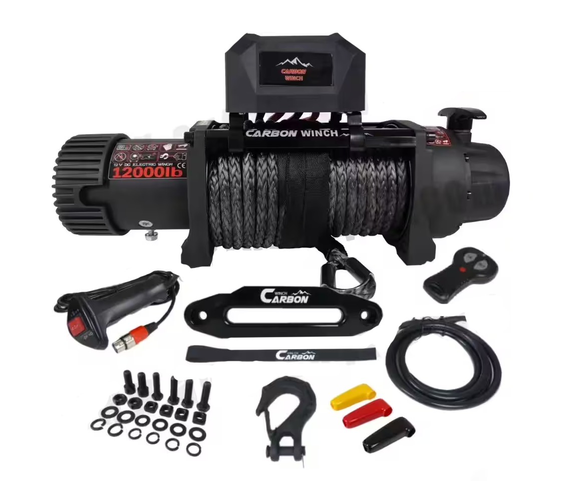 GUINCHO ELÉTRICO 4X4 CARBON WINCH 12000LB / 5448KG 12V CABO SINTÉTICO GUINCHO ELÉTRICO 4X4 CARBON WINCH 12000LB / 5448KG 12V CABO SINTÉTICO
