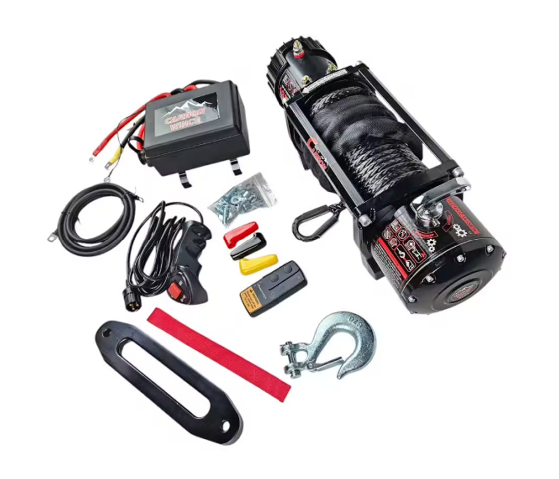 GUINCHO ELÉTRICO 4X4 CARBON WINCH 13500LB / 6126KG 12V CABO SINTÉTICO ECO