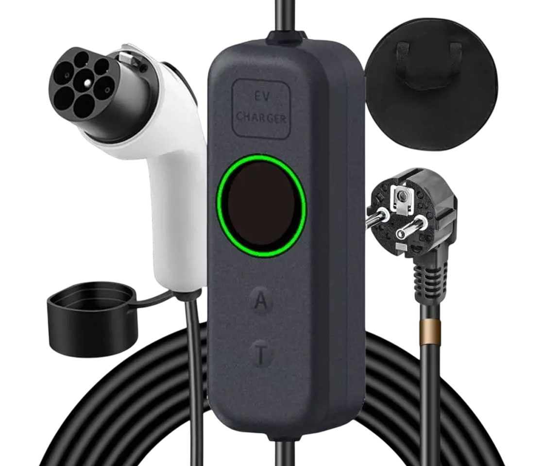 CARREGADOR PARA CARROS ELÉTRICOS 16A / 3.5KW / FICHA SCHUKO / CABO 10M TIPO 2