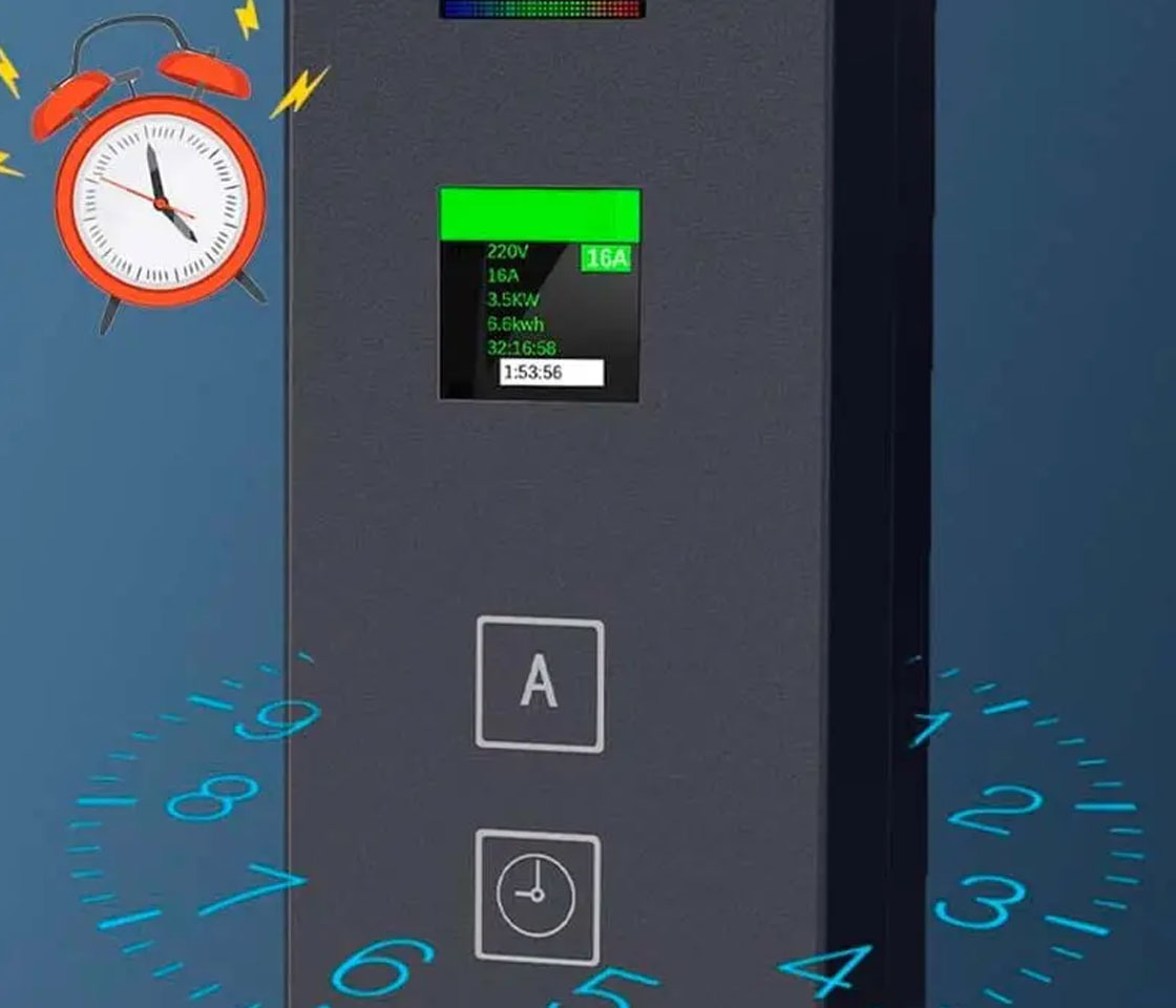 CARREGADOR PARA CARROS ELÉTRICOS 16A / 3.5KW / FICHA SCHUKO / LCD CABO 10M TIPO 2