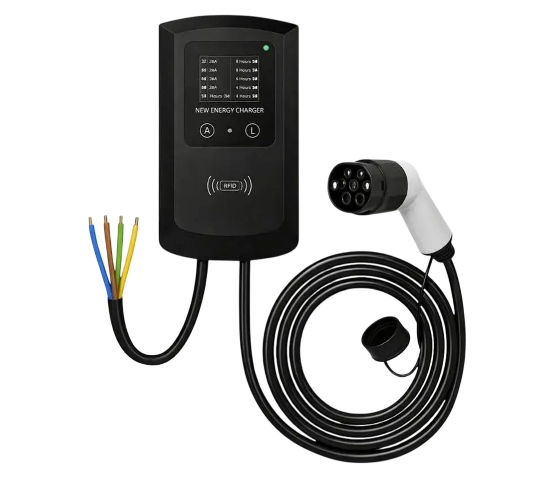 CARREGADOR CARRO ELÉTRICO / ESTAÇÃO CARGA 32A / 22KW / 10 M / LCD / TIPO 2 / SEM FICHA TRIFÁSICO