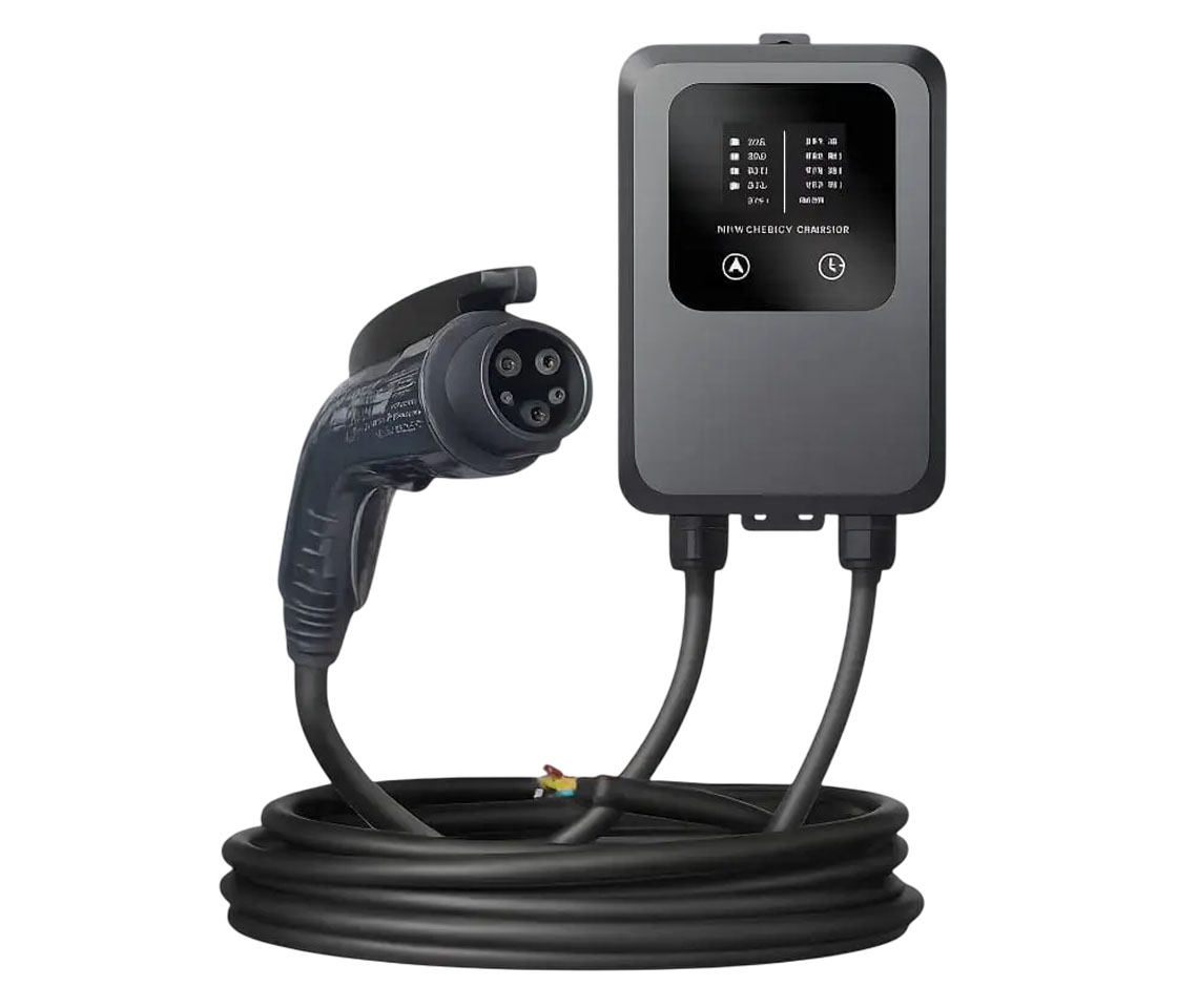 CARREGADOR CARRO ELÉTRICO / ESTAÇÃO CARGA 32A / 22KW / 5M / LCD / TIPO 2 / FICHA INDUSTRIAL TRIFÁSICO