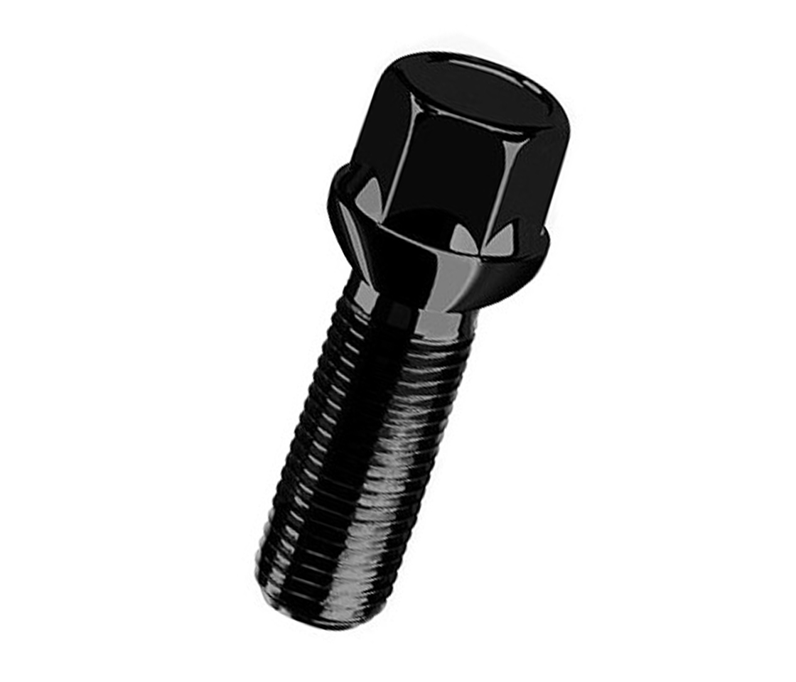 PERNO / PARAFUSO RODA M12X1.5 L40 CH17 ESFERICO T2 PRETO