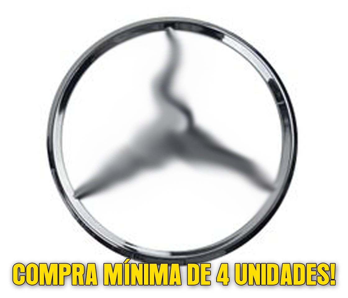 TAMPA CENTRO JANTE PLÁSTICA  MERCEDES TIPO ORIGINAL ESTRELA CROMADA FUNDO BRANCO 75MM