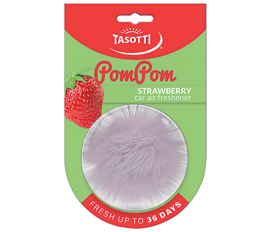 AMBIENTADOR TASOTTI POMPOM STRAWBERRY PARA CARRO & CASA