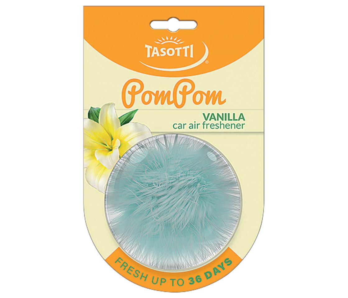 AMBIENTADOR TASOTTI POMPOM VANILLA PARA CARRO & CASA