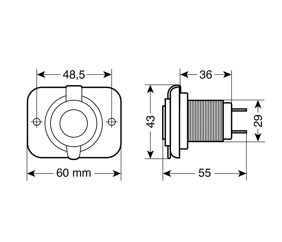 FICHA USB 12/24V EXT7 39006 LAMPA