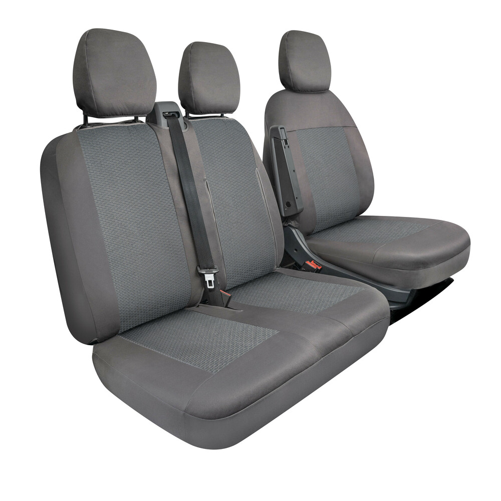 CAPAS DE BANCO PARA COMERCIAIS 3 LUGARES CINZA CUSTOM FIT - FORD, NISSAN, OPEL, RENAULT