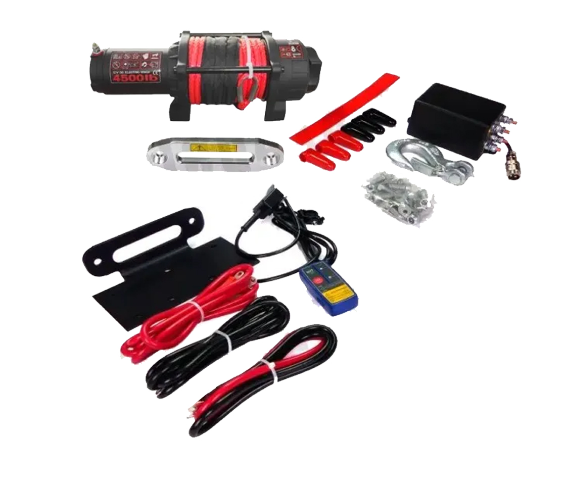 GUINCHO CARBON WINCH 4500LB / 2040KG 12V CABO SINTÉTICO