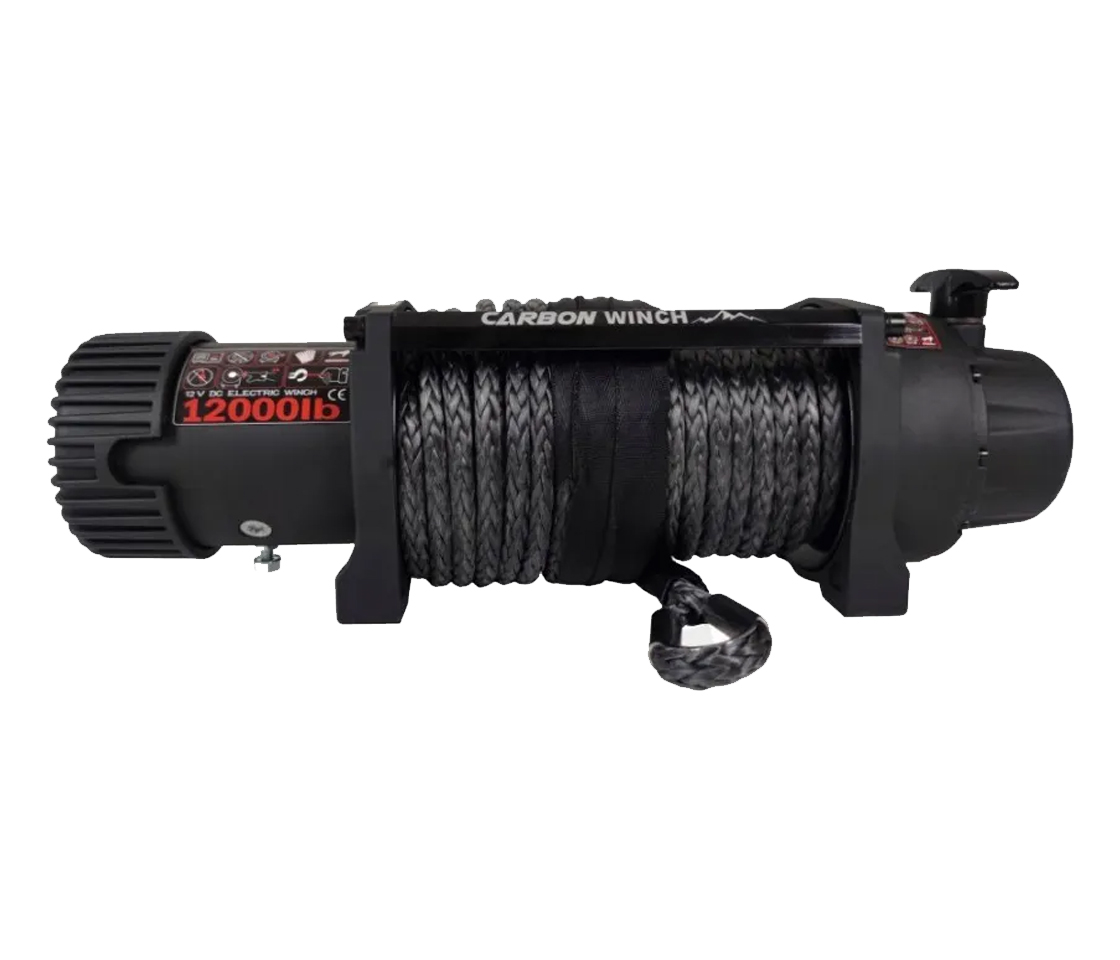 GUINCHO CARBON WINCH 12000LB / 5448KG 12V CABO SINTÉTICO