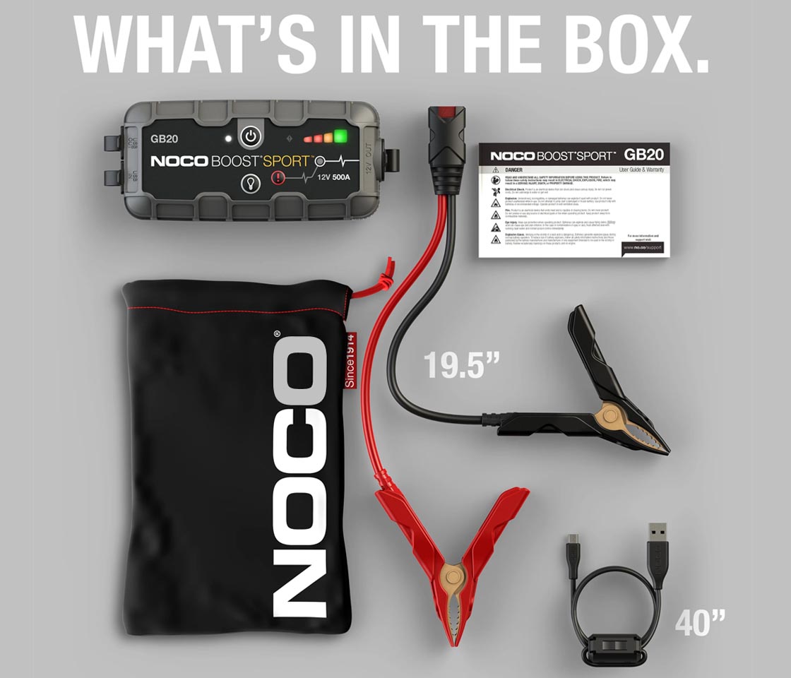 JUMPSTARTER / BOOSTER de ARRANQUE 500A 12V NOCO SPORT LITHIUM GB20