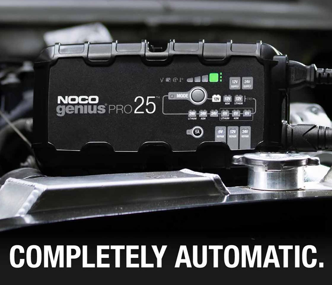 CARREGADOR INTELIGENTE BATERIAS 6V / 12V / 24V NOCO 25A GENIUSPRO 25