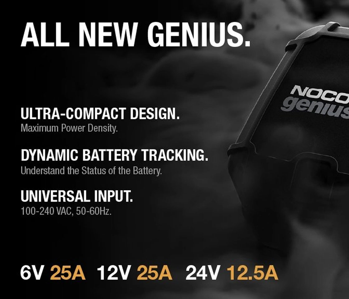 CARREGADOR INTELIGENTE BATERIAS 6V / 12V / 24V NOCO 25A GENIUSPRO 25
