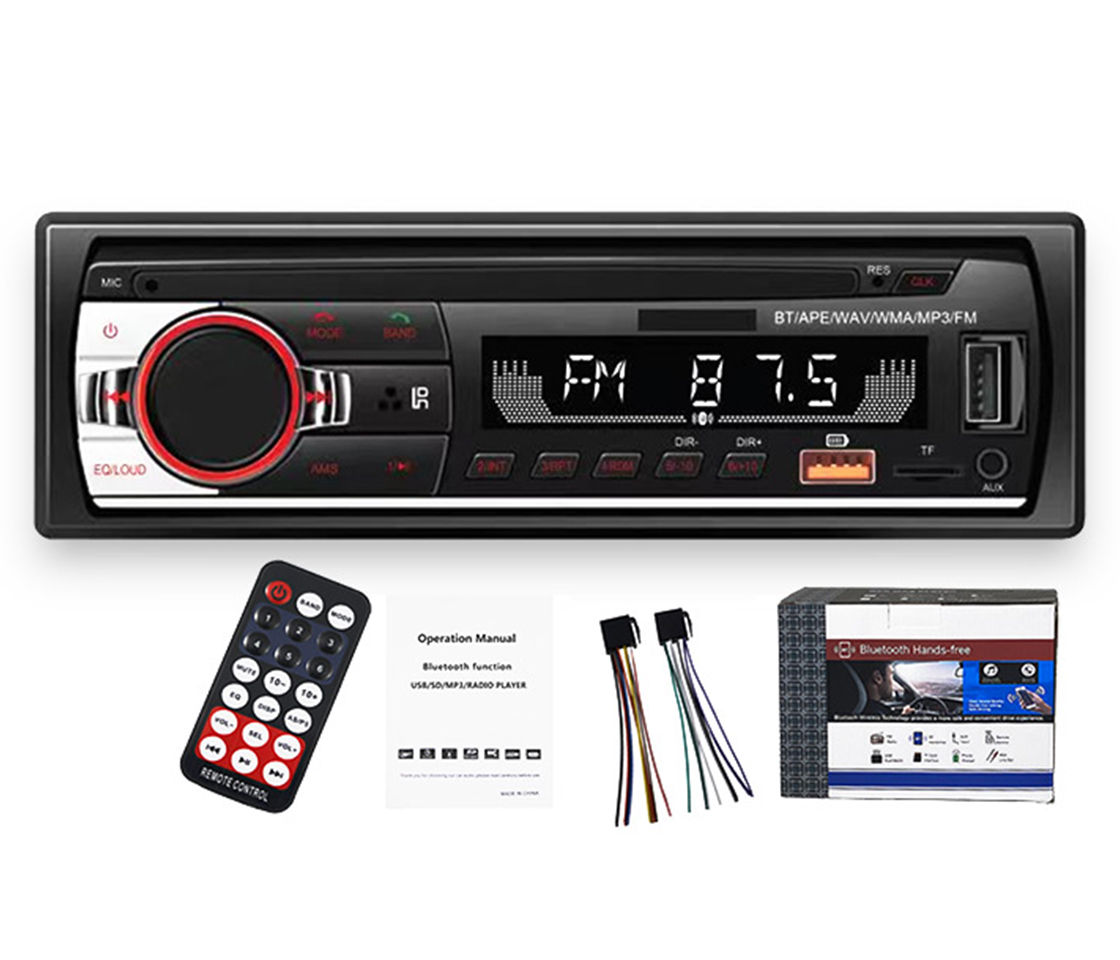 AUTO RÁDIO MP3 BLUETOOTH DUAL USB SINGLE RED 24V CAMIÃO