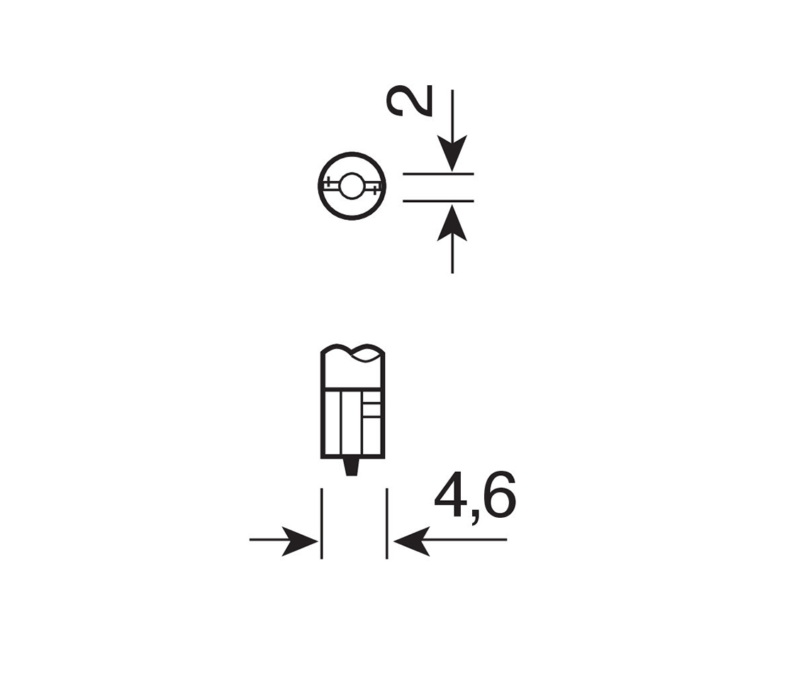 LAMPADA T5 W2X4,6D AZUL 12V LAMPA