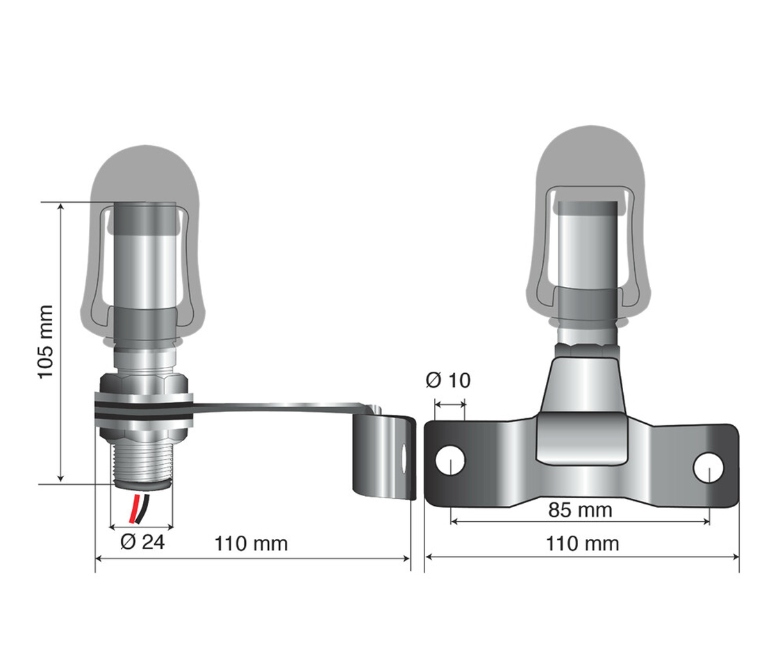 SUPORTE DIN PARA PIRILAMPOS ROTATIVOS FIX5 LAMPA