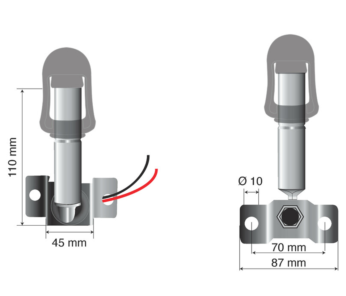 SUPORTE DIN PARA PIRILAMPOS ROTATIVOS FIX8 LAMPA