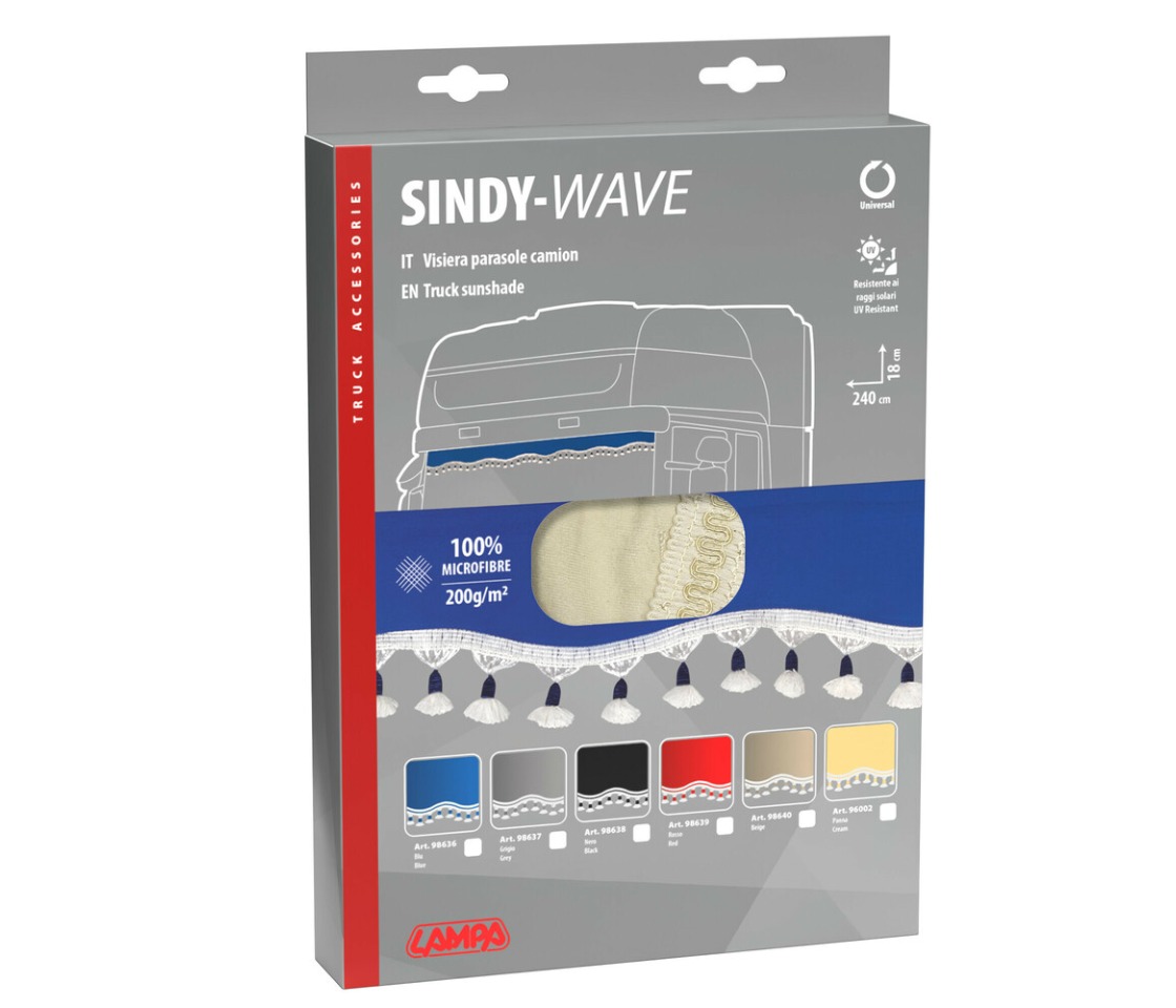 CORTINA FRONTAL PARA CAMIÃO EM MICROFIBRA SINDY CREME LAMPA 96002