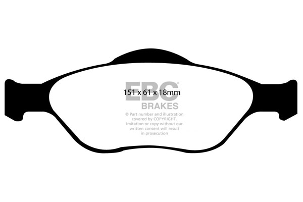 CALÇOS / PASTILHAS TRAVÃO EBC ULTIMAX FORD FIESTA/PUMA/MAZDA 2 DP1320