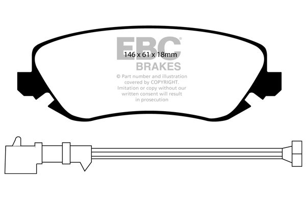 CALÇOS / PASTILHAS TRAVÃO EBC ULTIMAX LANCIA DP1424