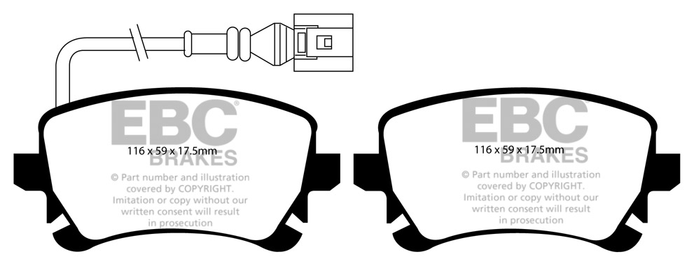 CALÇOS / PASTILHAS TRAVÃO EBC ULTIMAX VW DP1534