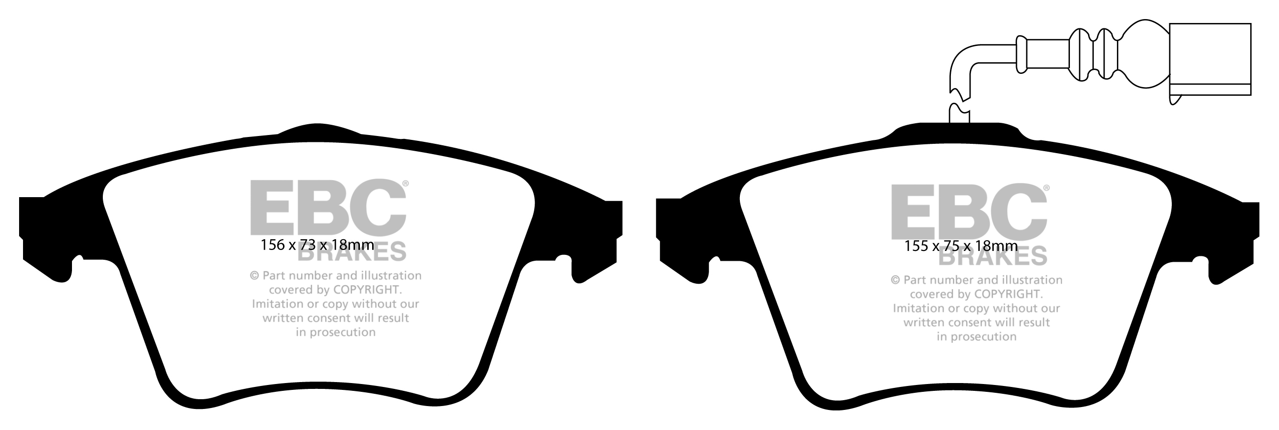 CALÇOS / PASTILHAS TRAVÃO EBC ULTIMAX VW DP1556